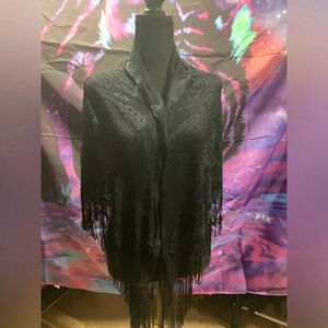 Black lace shawl